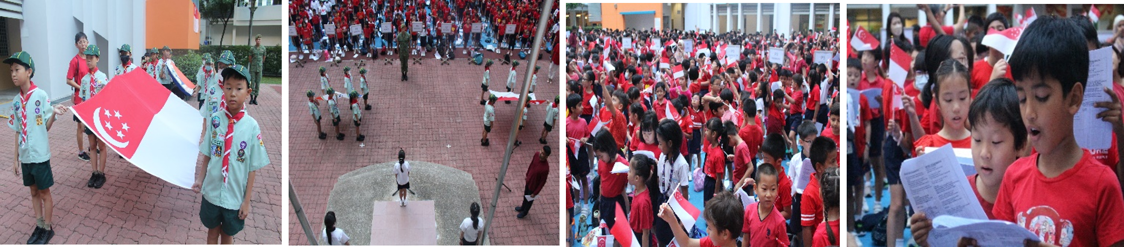 Students commemorated National Day by participating in school celebrations, singing national songs, and reflecting on Singapore’s journey and achievements.